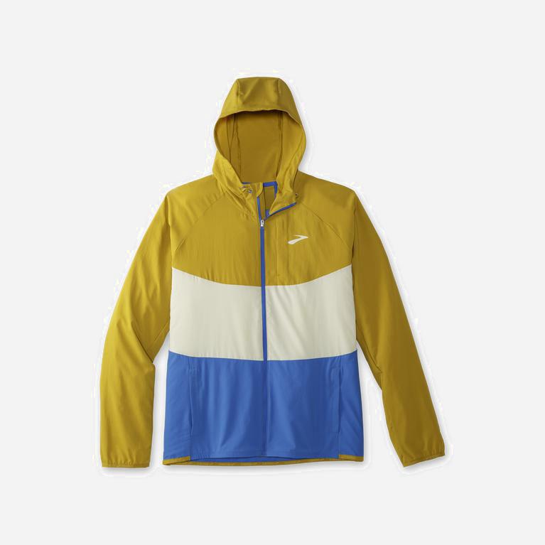 Brooks Men's Canopy Running Jackets Singapore - Golden Hour/Honeydew (05342-GDAQ)